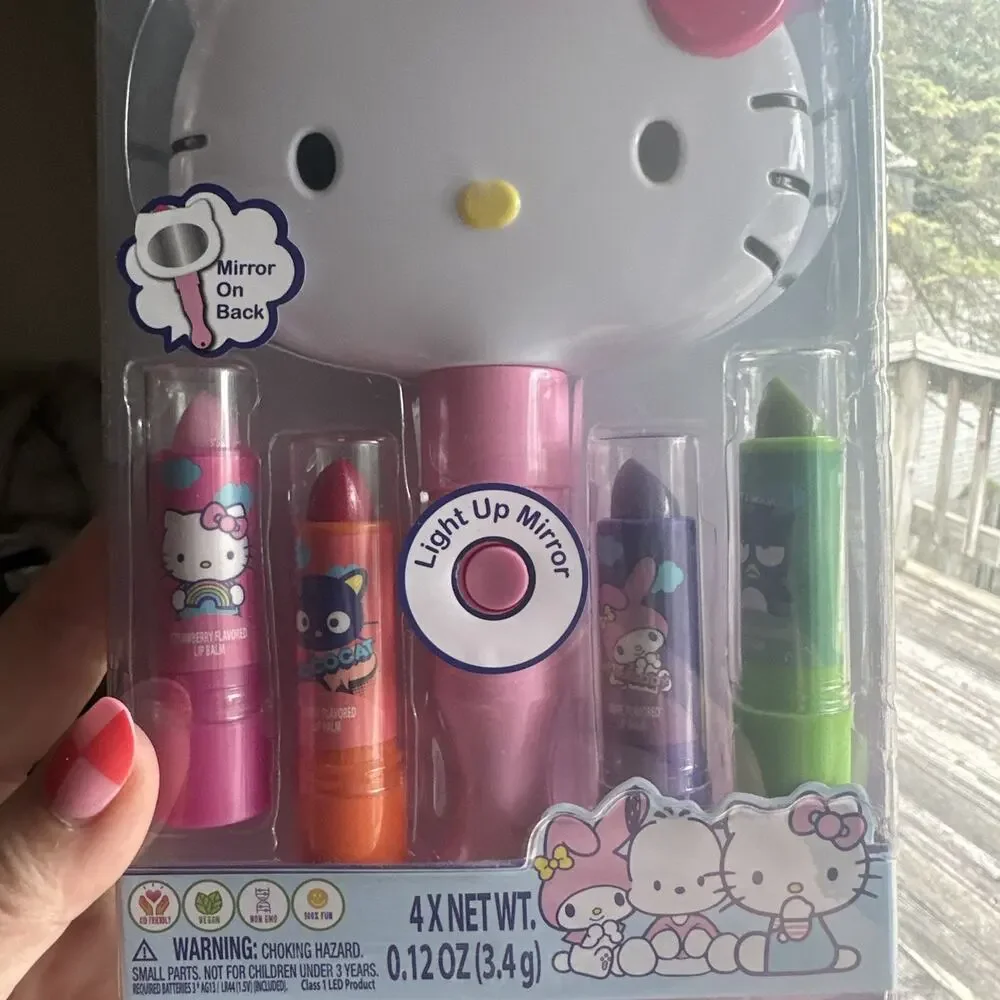 Hello Kitty And Friends Cosmetic Set With Lip Gloss And Light Up Mirror